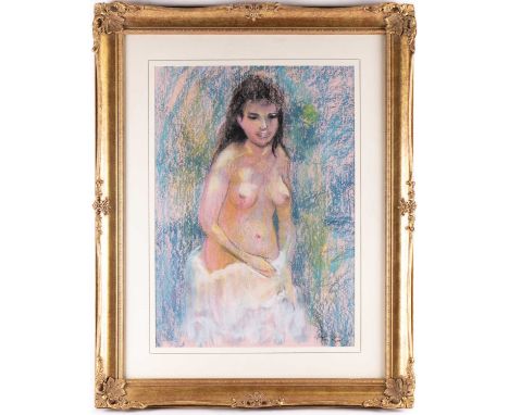 Tom Keating (1917-1984), pastel portrait of a female nude, signed to lower right corner, 51 cm x 36 cm framed and glazed.Priv