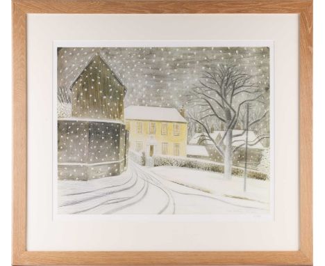 Eric Ravilious (1903-1942), 'Halstead in the Snow', limited edition print, numbered 10/850, 44 cm x 56.5 cm with margins, fra