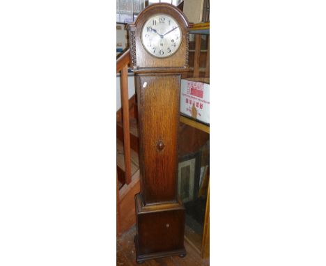Oak cased grandmother clock