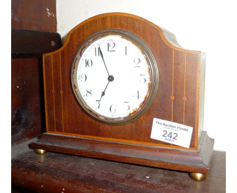 Edwardian inlaid mantle clock