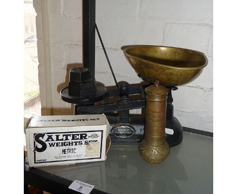 Metal and brass kitchen scales