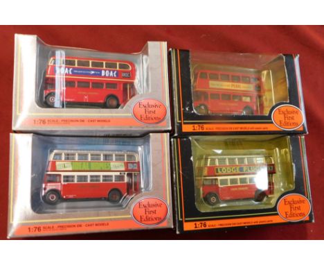 Gilbow First Editions. Buses (x4) Scale 1:76. RT Bus Pearl Assurance 16403. London STL Bus London Transport Lodge Plugs 27807