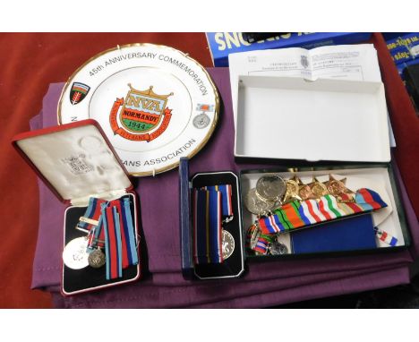 British WWII six place 8th Army and Normandy Medal group and three miscellaneous medals awarded to Frank William Pulfer Royal