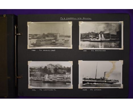 Paddle Steamer Photograph and Postcard Collection. P&amp;A Campbell Ltd Bristol (ex Clyde). Contains approx. x150 black and w