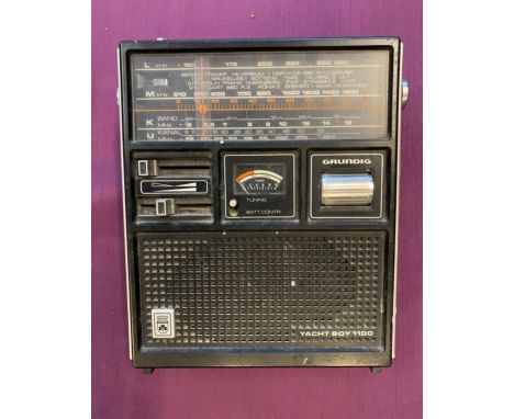 A Grundig Transistor Radio.  A vintage Grundig 'Yacht Boy' 1100 portable transistor radio, circa mid-1970s. Front volume, ton