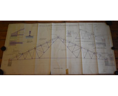 Kings Cross LNER Architects drawings (x2) from 1946. Outwards  Goods Sheds. Contract Drawing No 1 and No 2. Measures approx 4