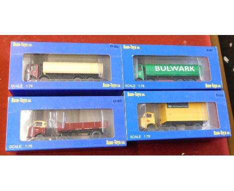 Base Toys. Vehicles (x4). Scale 1:76. D67 Albion Bulwark Tanker. D65 Bulwark Tanker. D62 Rail Express Parcels. D63 British Ra
