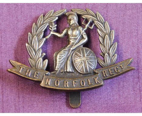 British WW1 Norfolk Regiment Cap Badge (First Pattern) Bi-metal Slider&nbsp;
