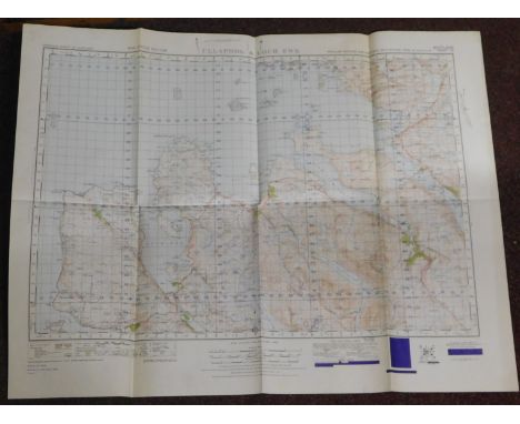 Scotland - 'Ullapool &amp; Loch Ewe' War office Edition, sheet 19, Ordnance survey map, published 1949 folded mint condition