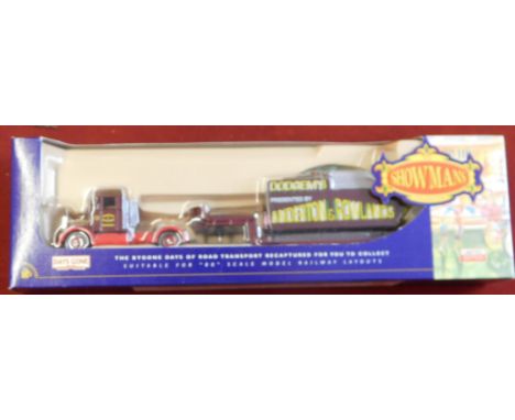 Lledo. Showman's Collection. DG 112003. Scammel Tractor with Articulated low loader and load. Winston Churchill Dodgems. Exce
