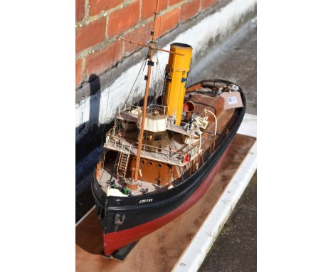 Tug Boat, Joffre. Large scale 1:48 scale model tug boat. From a kit by Caldercraft, The Joffre Tug (modelled after a real tug