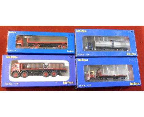 Base Toys. Vehicles (x4). Scale 1:76. D94 British Road Services Barrel Lorry. D43 Hanson Flat lorry. D79 Pickford's Tanker. D