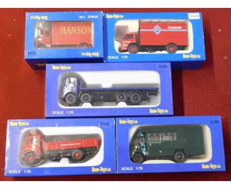 Base Toys. Vehicles (x5) Scale 1:76. D89 Cheapside Birmingham Open Truck. D88 British Railways Van. DA08 Islandlink Box Truck