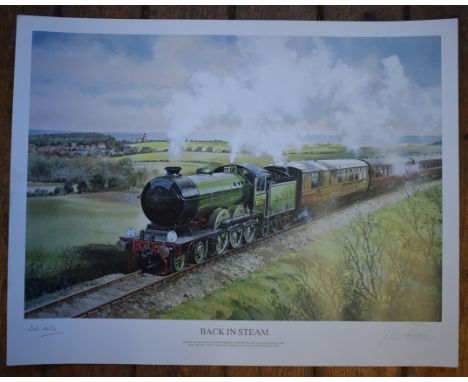 North Norfolk Railway, Steam Train No 8572 recommissioned by Dick Harvey in 1995. High Kelling to Sheringham line. Signed and
