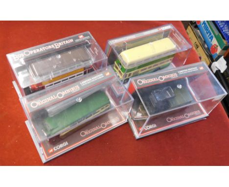 Corgi. Buses (x4) Scale 1:76. The Original Omnibus Company. 42102 AEC Tower Wagon. 40501 Bristol L5G. 43907 Guy Arab Utility 