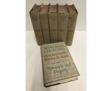 Winston Churchill 6 volume set " The Second World War ". All with dust jackets, published by Cassell. Volume 1 is the new rev