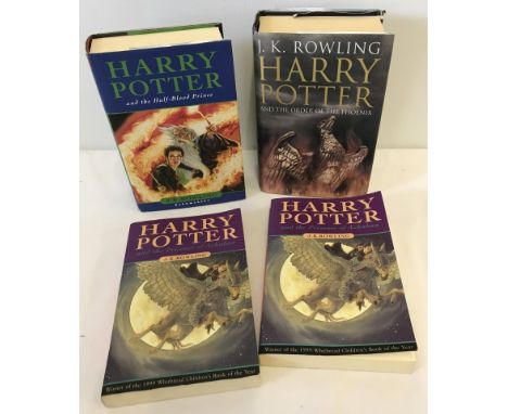 3 first edition Harry Potter books together with one other Harry potter book. 2 hardback books, " Harry Potter And The Order 