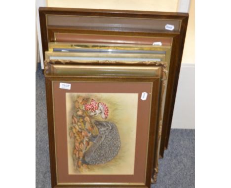 Six Colin Wilkinson watercolours, one E.W Haslehurst (7)