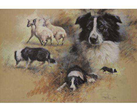 Mick Cawston (1959-2006), limited edition print, Sheepdog vignettes, signed in pencil, 47 x 61cm