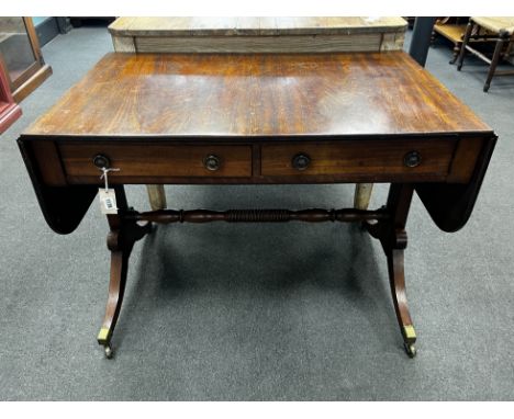 A Regency mahogany sofa table, width 100cm, depth 64cm, height 74cm