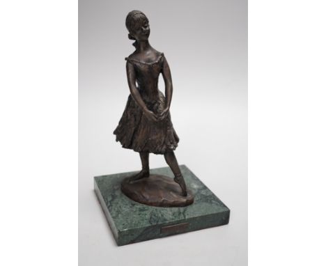 A Royal Worcester limited edition bronze model of Prelude on marble base. 23cm tall, Limited edition number 18 of 100