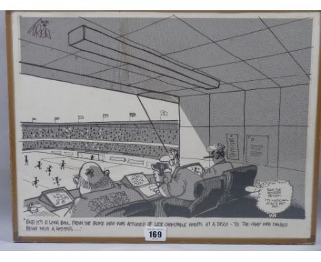 GRENFELL 'GREN' JONES (1934-2007) original drawing - humorous satirical cartoon relating to the 'extra-curricular' activities