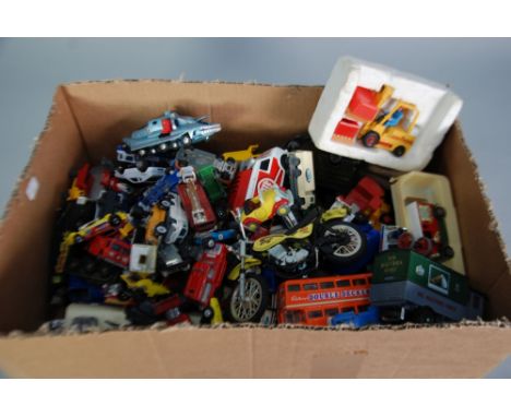 COLLECTION OF UNBOXED DIECAST TOY VEHICLES various mainly 1980's/1990's includes Spectrum Pursuit vehicle, Corgi fork lift wi