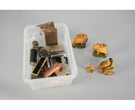UNUSUAL PROBABLY TRENCH ART BRASS AND COPPER BOOK FORM POCKET CIGARETTE LIGHTER, with scratched decoration, dated 1918, the f
