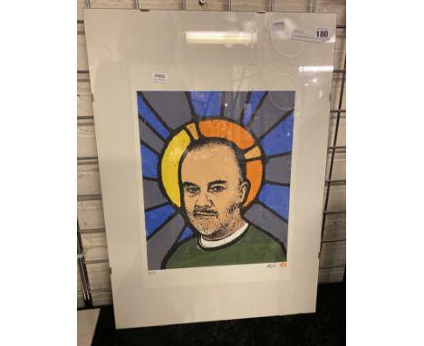 DJ &amp; BROADCASTER JOHN PEEL PRINT SIGNED NICK TAYLOR EDITION OF 30 - 42 X 29 CMS APPROX PICTURE ONLY