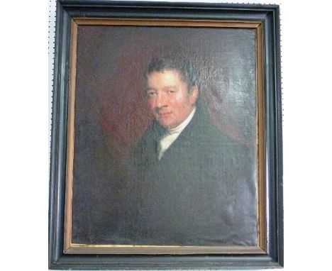 British, 19thC School, Portrait of a Gentleman, oil on canvas, 20in x 18in (11cm x 11cm) framed.