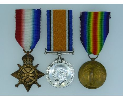 A W.W.1 group of three medals, awarded to 15293 Pte A. Crockford. Som. L.I., comprising 1914-15 Star, British War medal, 1914