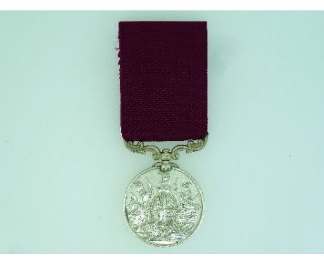 An Army Long Service and Good Conduct medal, to "5076 Serj't Tho's Dobal Gren'r G'ds.", swivel scroll suspension, with ribbon