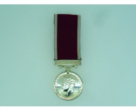 Army Long Service and Good Conduct medal, George VI, Regular Army bar, awarded to 1420751 Bdr. E. C. Langford. R.A.