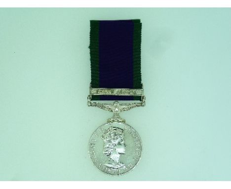 General Service medal, 1962-2007, one clasp, South Arabia, awarded to Y4274322 Sac. R. D. Hamilton. R.A.F.