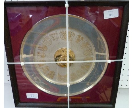 'The College of Arms' 1953 - 1978 Coronation of Elizabeth II Commemorative Silver Plate, by the Yorkshire Mint, hallmarked Sh