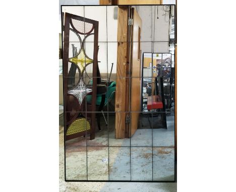 ARCHITECTURAL WALL MIRROR, antiqued segmented plate, 100cm W x 160cm H x 3cm D. 