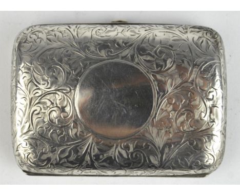 William Hair Haseler brightcut silver case, curved back with vacant cartouche, Birmingham, 1913, 71gm