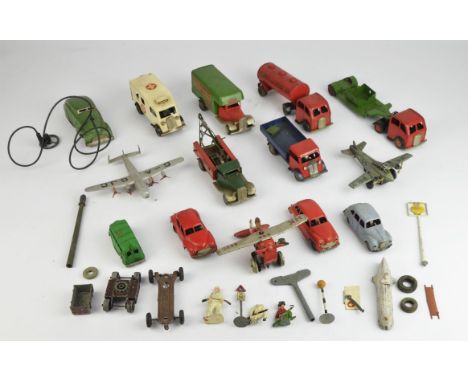 Collection of tin plate, Tri-Ang Minic, and other toys to include Arnold B5 Bomber, Huki Hubert Kienberger 546 stunt plane, T