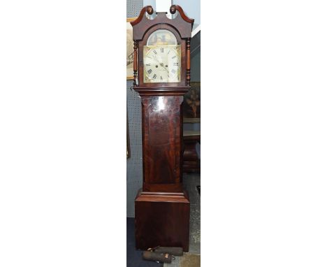 19th century mahogany longcase clock, the painted dial signed Smallbones Chatteris H 203cm