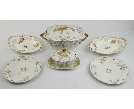 Antique Limoges dinner store plates - set of 10 different sized plates.