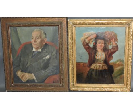 20th Century British School, Portrait of a Gentleman in a Lounge Suit, oil on canvas, indistinctly signed and dated '45 lower