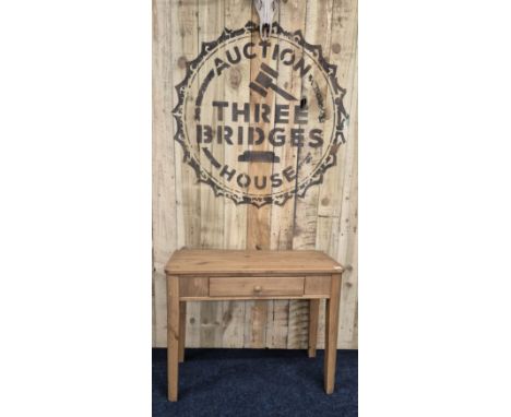 Pine console table, single drawer and raised on shaped legs. [74x95x43.5cm] 