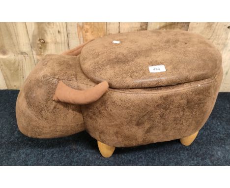 A contemporary suede highland bull stool [60x30x34] 