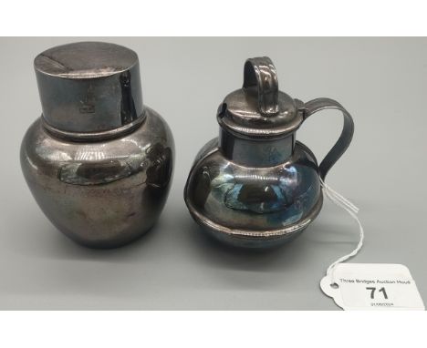 Two Silver items; London silver Jersey Milk jug produced by George Nathan &amp; Ridley Hayes. Together with a Small Chester s