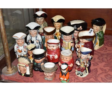 A COLLECTION OF TOBY JUGS AND CHARACTER JUGS, to include Royal Doulton Toby XX, Jolly Toby and The Squire D6319 toby jugs, wi