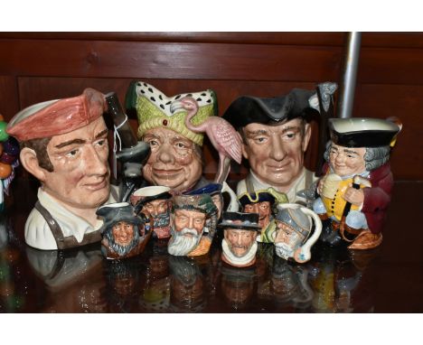 A GROUP OF ROYAL DOULTON CHARACTER JUGS, comprising Character Jugs from Williamsburg: Blacksmith D6571 and Gunsmith D6573, Ug