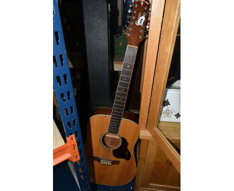 A CASED CRAFTER TWELVE STRING ACOUSTIC GUITAR, model no DB-12/N, serial no 16030034, with mother of pearl inlaid headstock (s