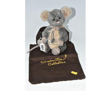 A CHARLIE BEAR ISABELLE COLLECTION LIMITED EDITION MOHAIR MOUSE, 'Ritz', no.296/500, height 24cm, with bagged fork and spoon,