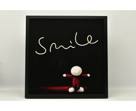 DOUG HYDE ( BRITISH 1972) 'KEEP SMILING', a LED mixed media print, 107/195 with certificate, pink LED writing, approximate si