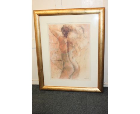 Gary Benfield (20th/21st century), two nudes amongst drapery, 'Purity', limited edition colour lithograph, 97/450, inscribed 